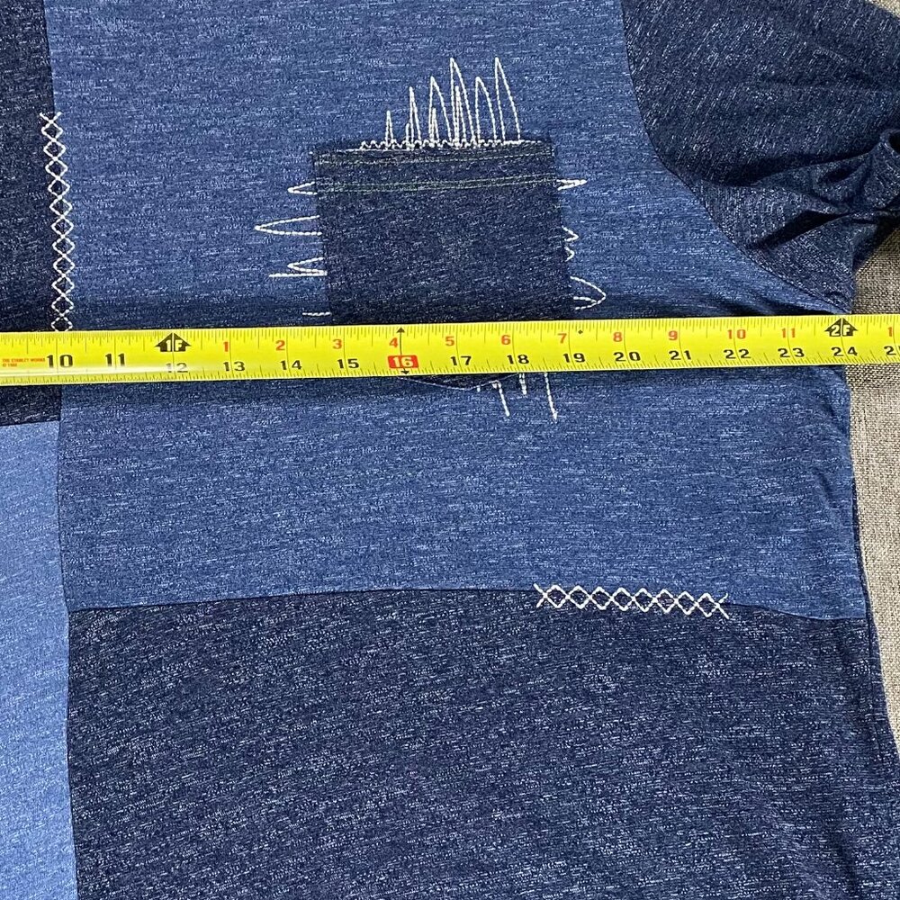 American Rag Shortsleeve Shirt Top Men's XL Blue Patchwork Casual - Picture 7 of 8
